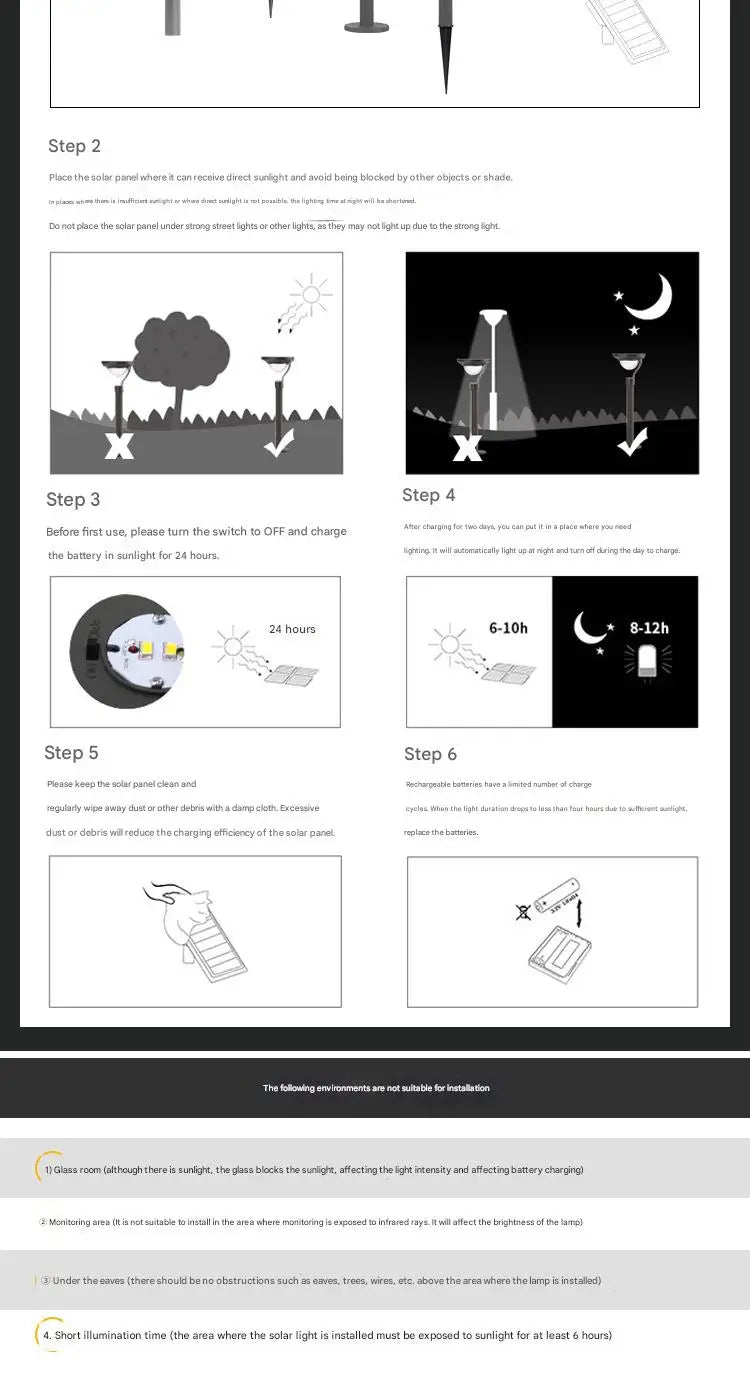 Solar Pathway Lights Outdoor Waterproof Solar Lamp Super Bright Auto On/Off Garden Light for Patio Path Walkway Driveway Decor
