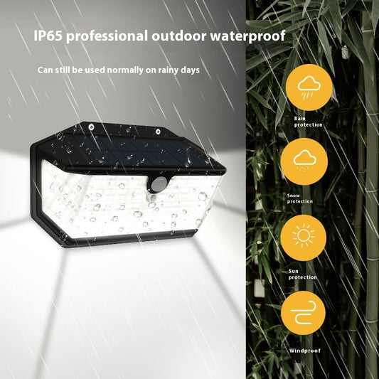 Solar Outdoor Courtyard Human Body Induction Five-sided LED Light