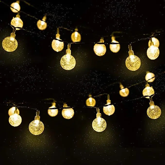 2025 New Solar Crystal Globe LED String Lights LED Solar Outdoor Light IP65 Fairy Light Christmas Garland for Garden Party