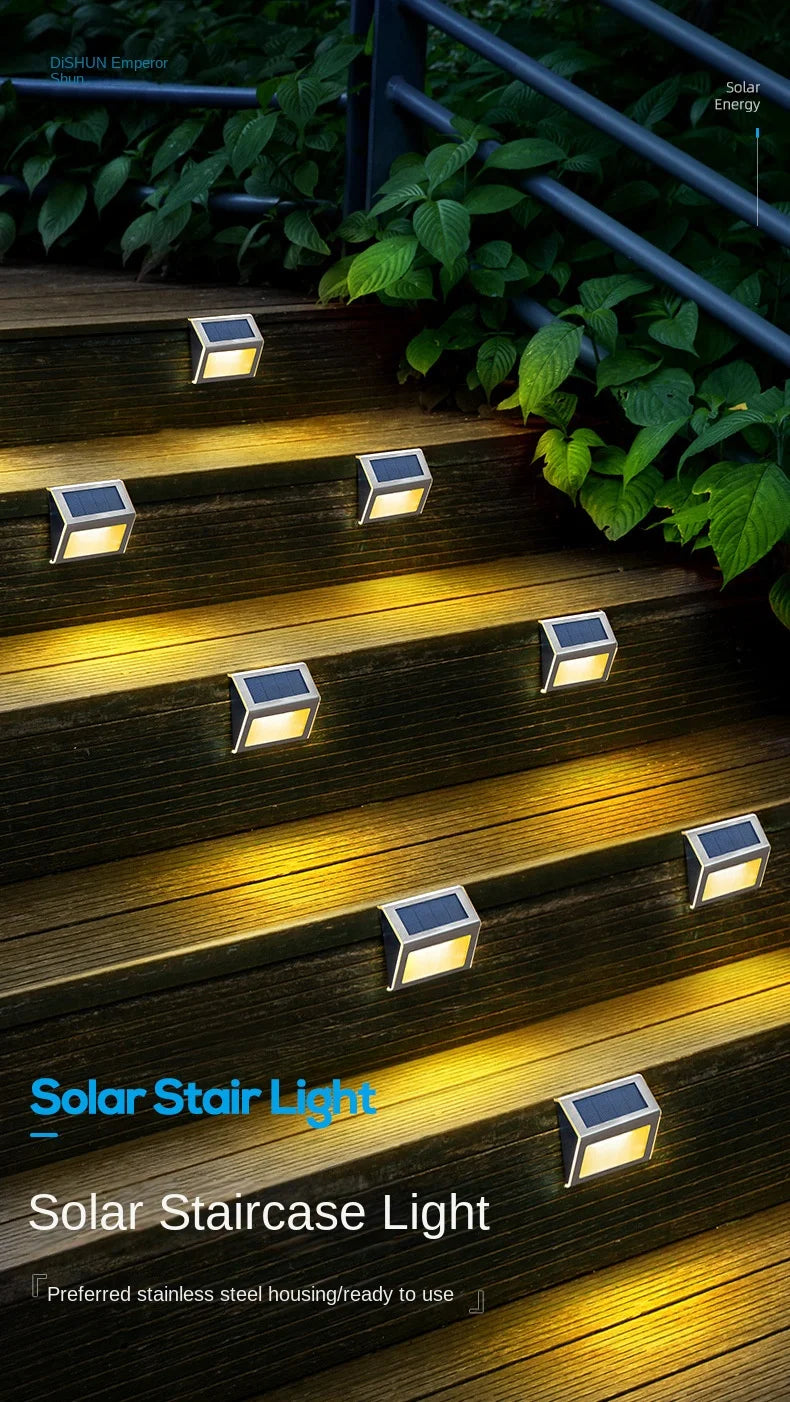 Solar Garden Light Outdoor Home Garden Decoration Staircase Light Courtyard Landscape Wall Light