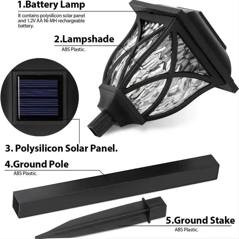 1 Pack Solar Yard Lights Bright Lawn Lights Outdoor Waterproof Led Solar Pathway Lights Landscape Path Lights