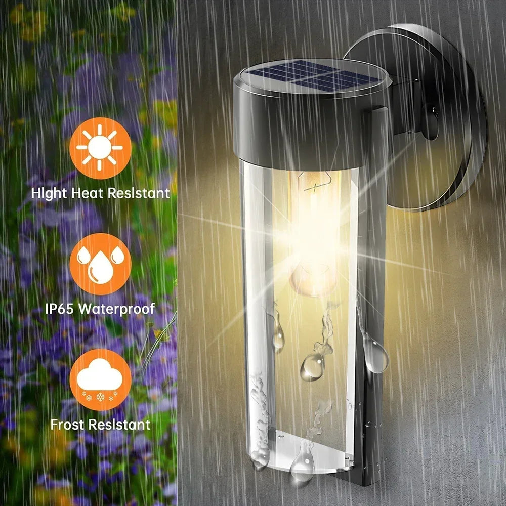Solar Wall Lights LED Outdoor Waterproof  Hanging Tungsten Lamp Balcony Garden Corridor Porch Light Home Decoration Lighting