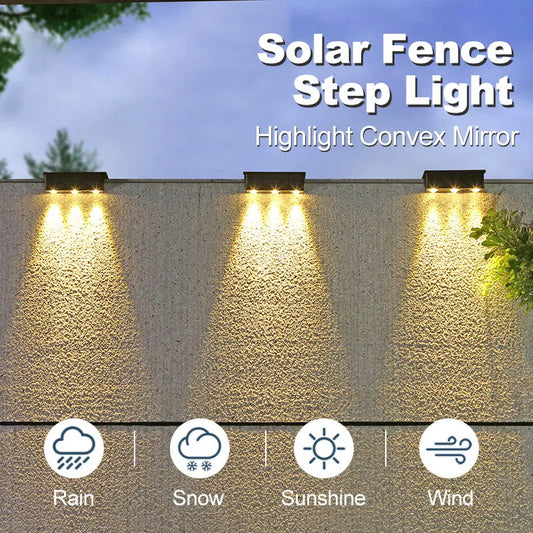 Solar Wall Washing Lamp 3 LED Waterproof Outdoor LED Wall Light Courtyard Lamp Decorative Balcony Garden Atmosphere Lights