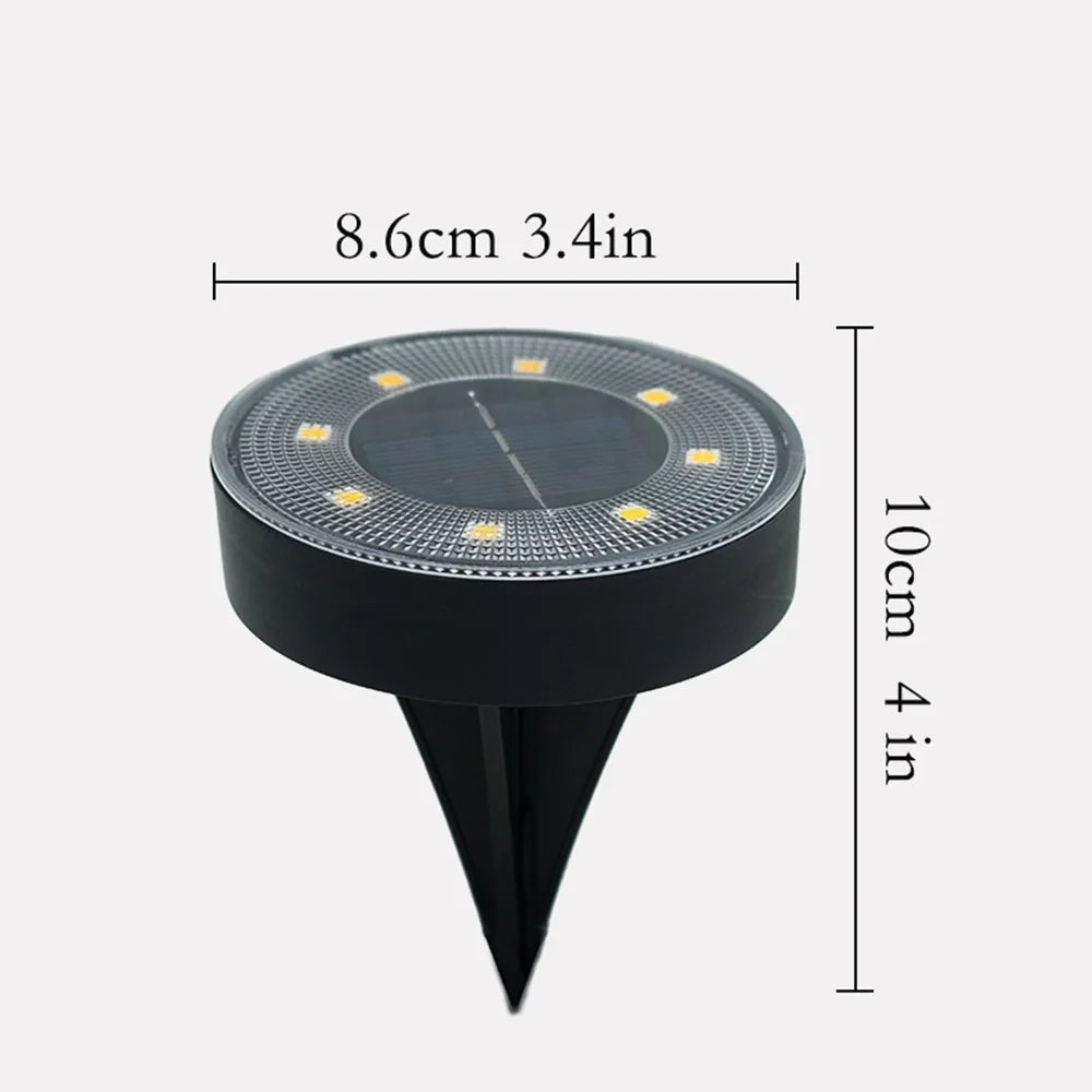 2 or 4 pcs Solar Ground Light, IP68 Waterproof LED with 10H Auto Lighting, Durable PP+PS for Pathway, Lawn, Patio & Driveway Decor