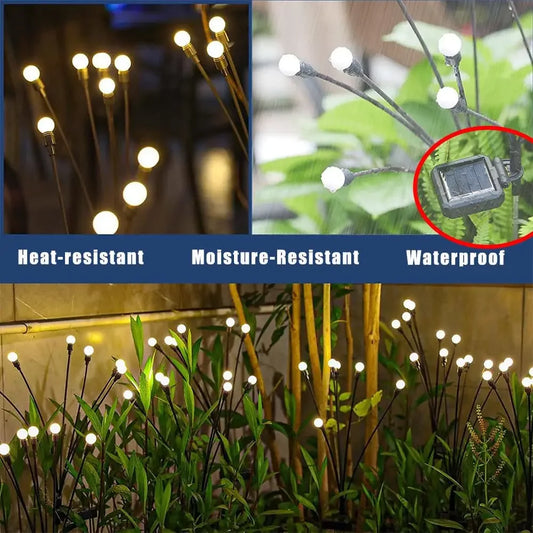 Solar Garden Lights Solar Swaying Light Sway by Wind Outdoor Lights Solar Garden Decorative Lights Yard Patio Pathway Decoration