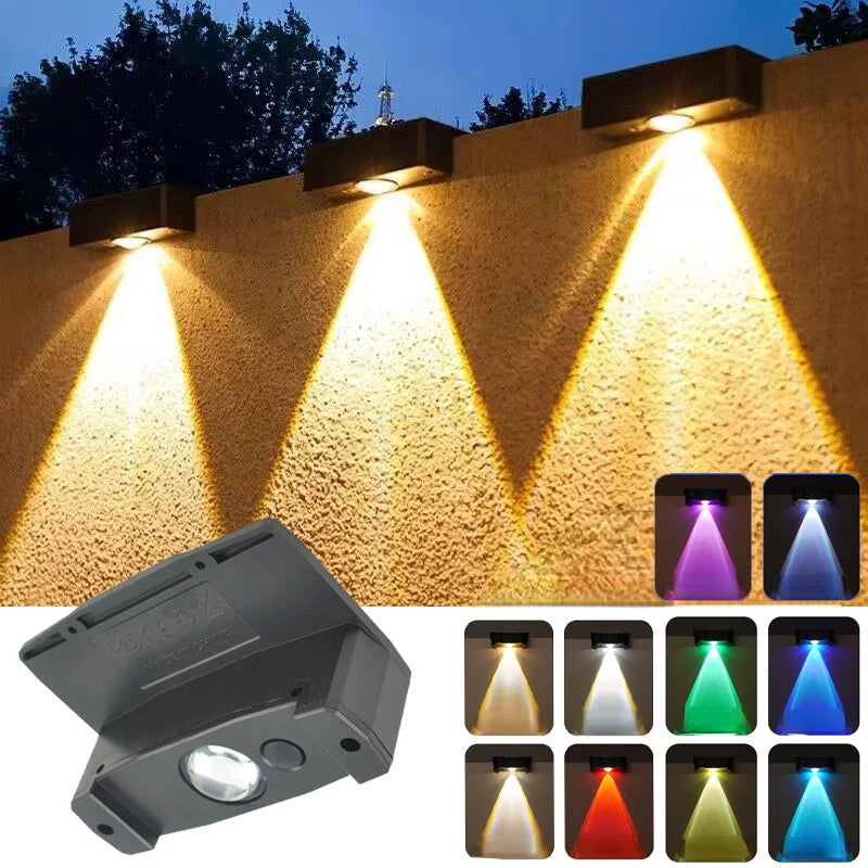 Solar Wall Washing Lamp 3 LED Waterproof Outdoor LED Wall Light Courtyard Lamp Decorative Balcony Garden Atmosphere Lights