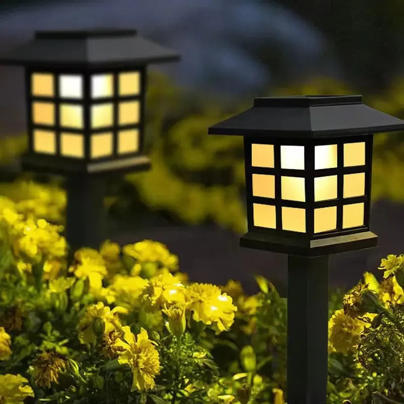 2Pack Solar LED Pathway Lights Outdoor Waterproof Walkway Garden Courtyard Decor Street Lamp for Landscape Yard Patio Driveway