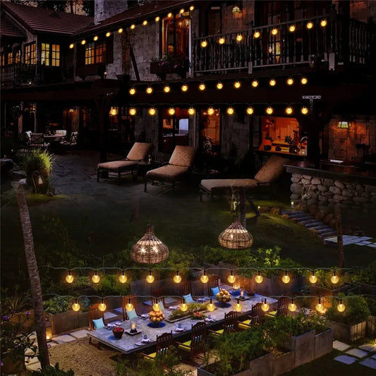 2025 New Solar Crystal Globe LED String Lights LED Solar Outdoor Light IP65 Fairy Light Christmas Garland for Garden Party