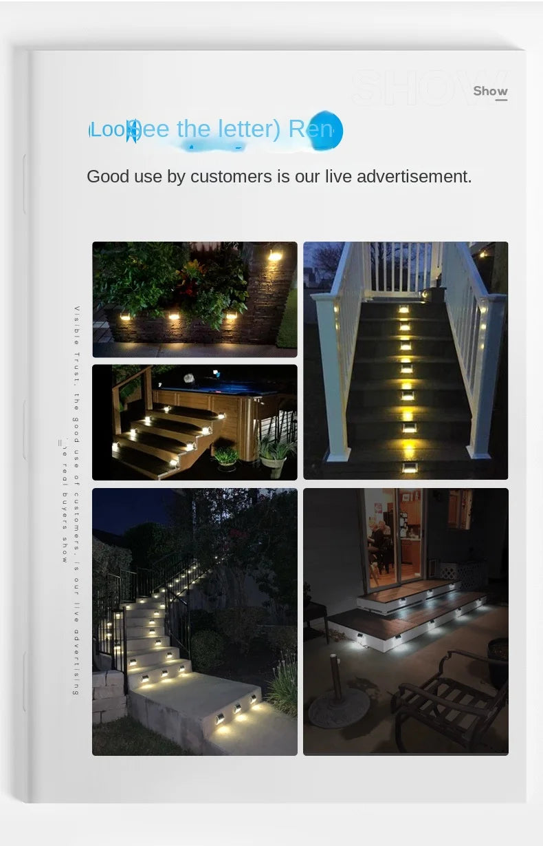 Solar Garden Light Outdoor Home Garden Decoration Staircase Light Courtyard Landscape Wall Light