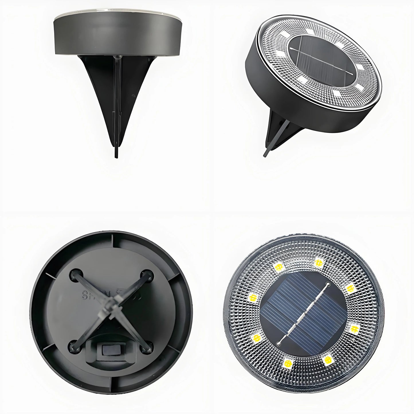 2 or 4 pcs Solar Ground Light, IP68 Waterproof LED with 10H Auto Lighting, Durable PP+PS for Pathway, Lawn, Patio & Driveway Decor