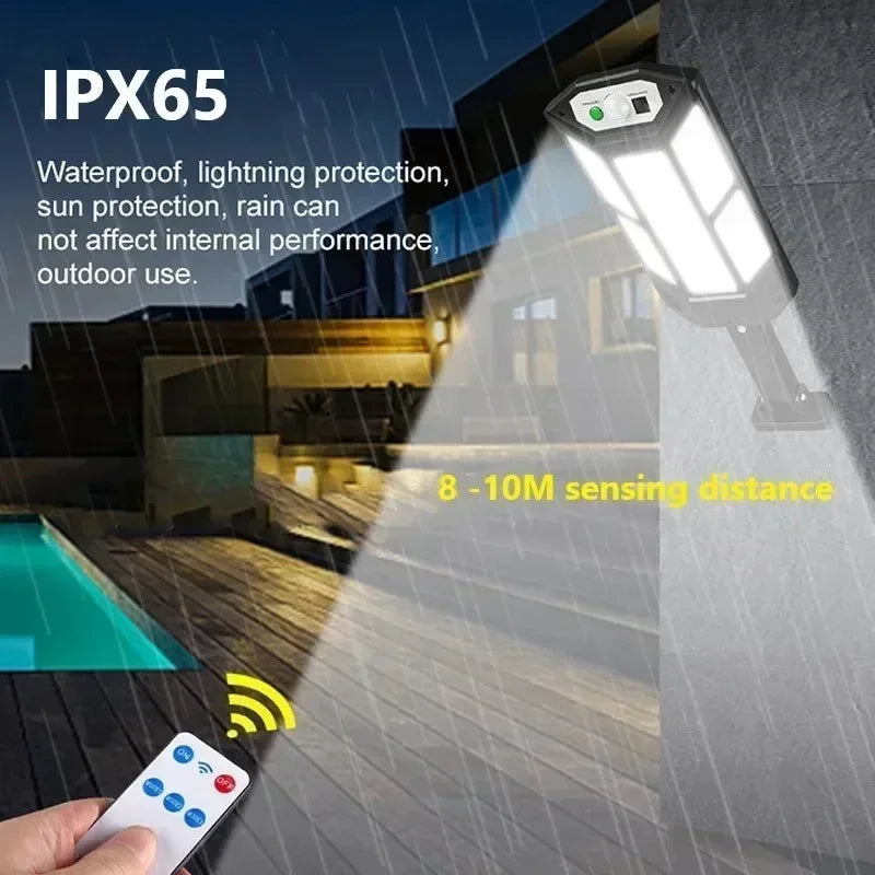 Newest Solar LED Light 300000LM Outdoor Solar Lamp Of Motion Sensor 4 Mode Waterproof