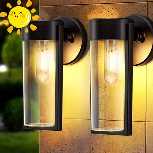 Solar Wall Lights LED Outdoor Waterproof  Hanging Tungsten Lamp Balcony Garden Corridor Porch Light Home Decoration Lighting