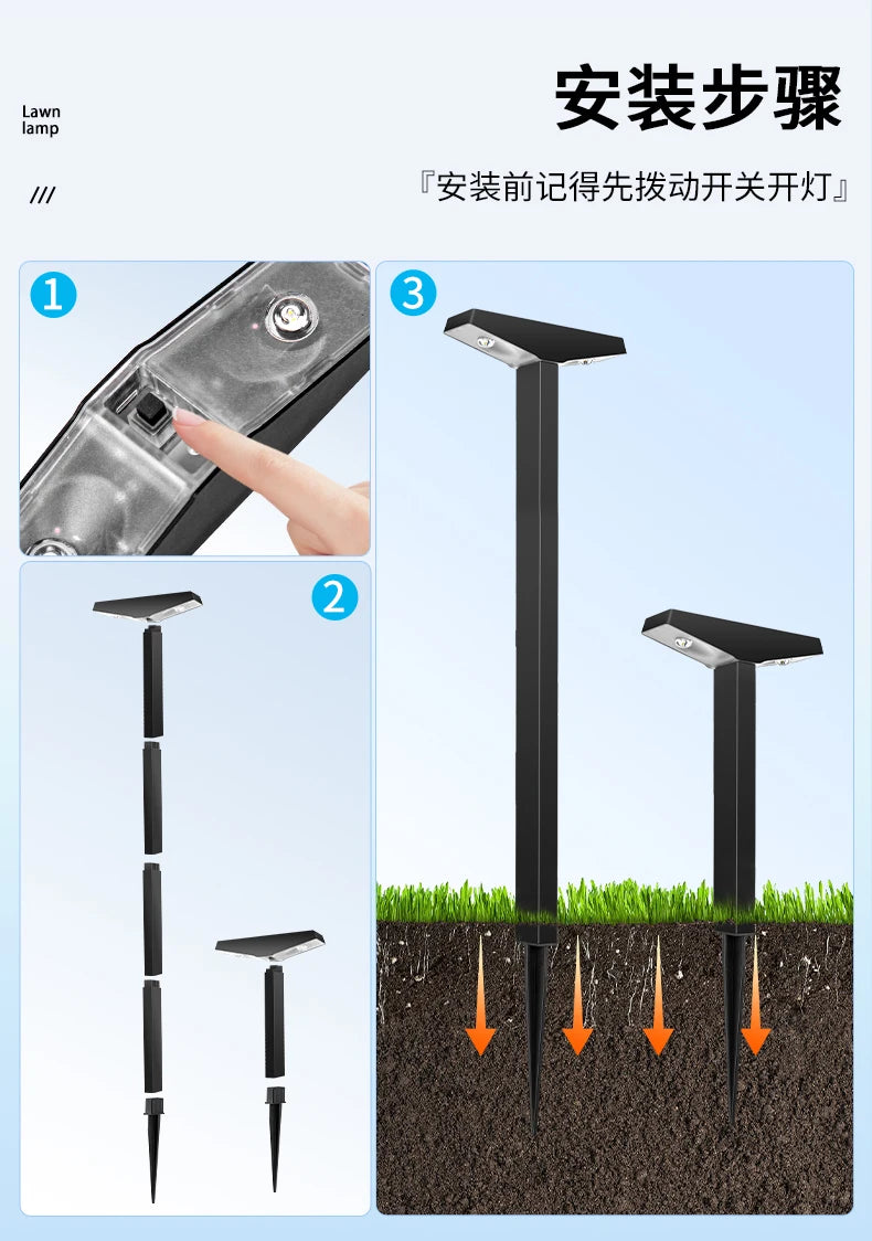 Solar Lawn Light Outdoor Waterproof Ground Lamp for Yard,Path,Garden,Lawn,Camping,Outdoor,Deck Atmosphere Decor Landscape