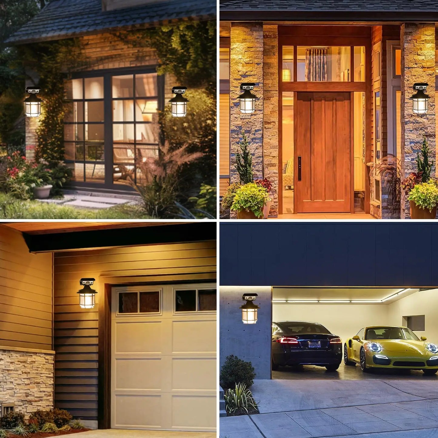 Retro Solar Outdoor Wall Lamp IP65 Waterproof Yard Decorative LED Light with Motion Sensor for Garden Street Patio Home Lighting