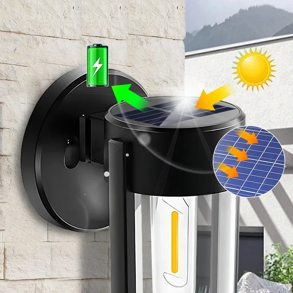 Solar Wall Lights LED Outdoor Waterproof  Hanging Tungsten Lamp Balcony Garden Corridor Porch Light Home Decoration Lighting