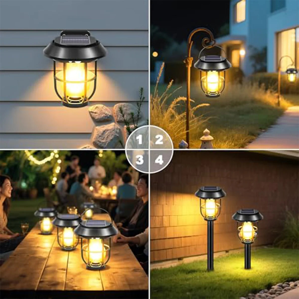 Solar Motion Sensor Led Wall Camping Lawn Lamp Outdoor Lanterns Lights Powered Yard Decorative Light Waterproof Garden Induction
