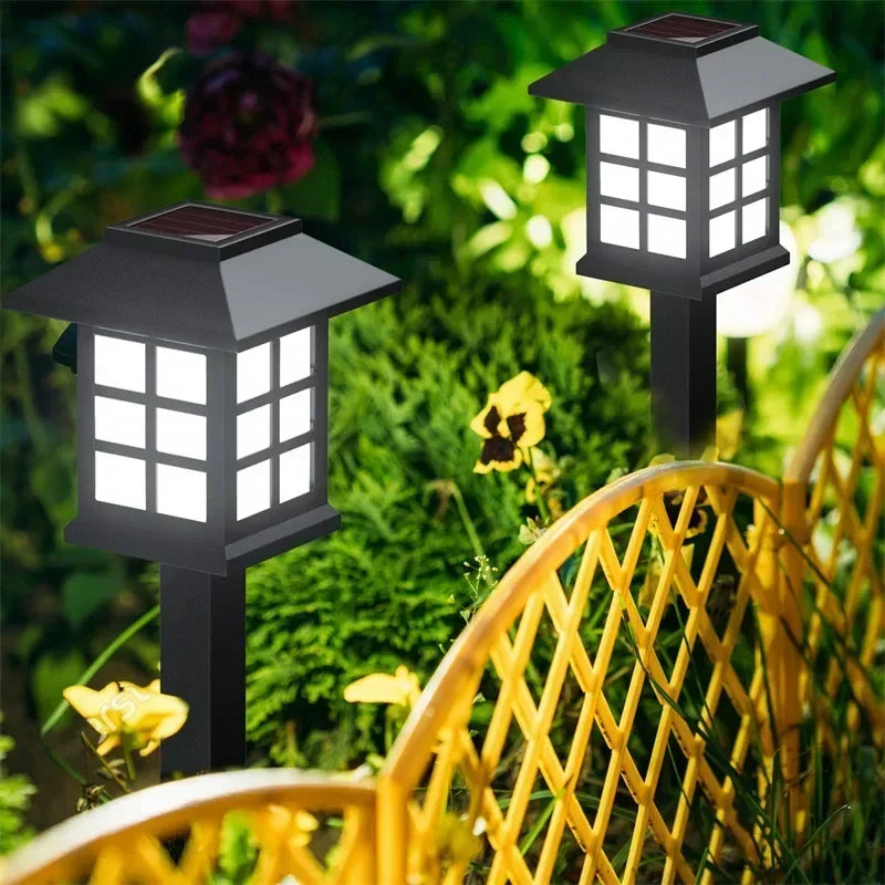 2Pack Solar LED Pathway Lights Outdoor Waterproof Walkway Garden Courtyard Decor Street Lamp for Landscape Yard Patio Driveway