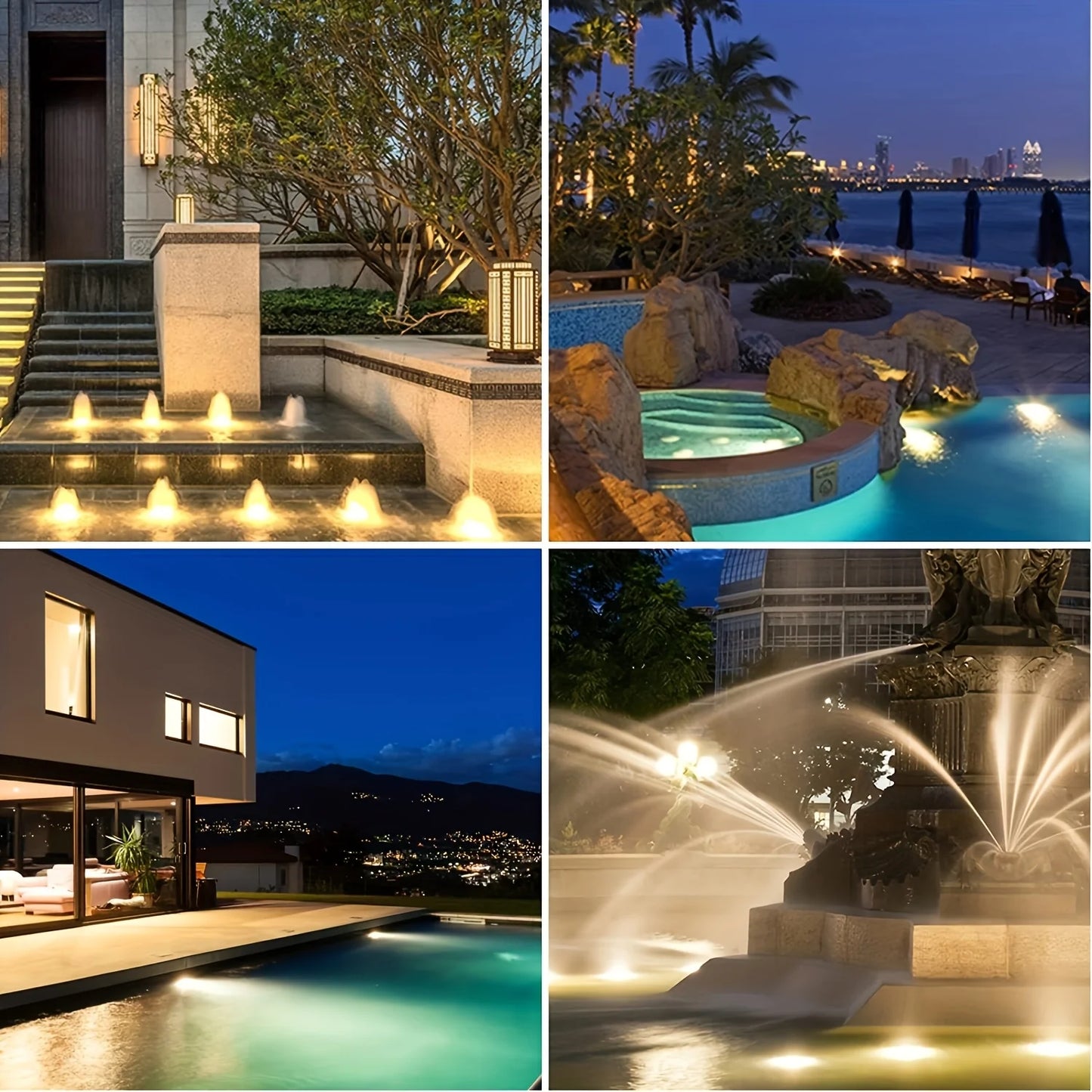 Solar Pond Lights Underwater Pond Lights IP65 Waterproof LED Landscape Spotlights for Garden Patio Fountain Pool Waterfall Decor