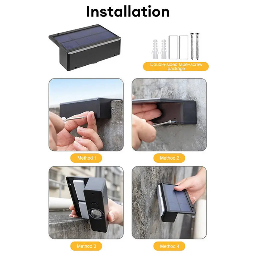 Solar Wall Washing Lamp 3 LED Waterproof Outdoor LED Wall Light Courtyard Lamp Decorative Balcony Garden Atmosphere Lights