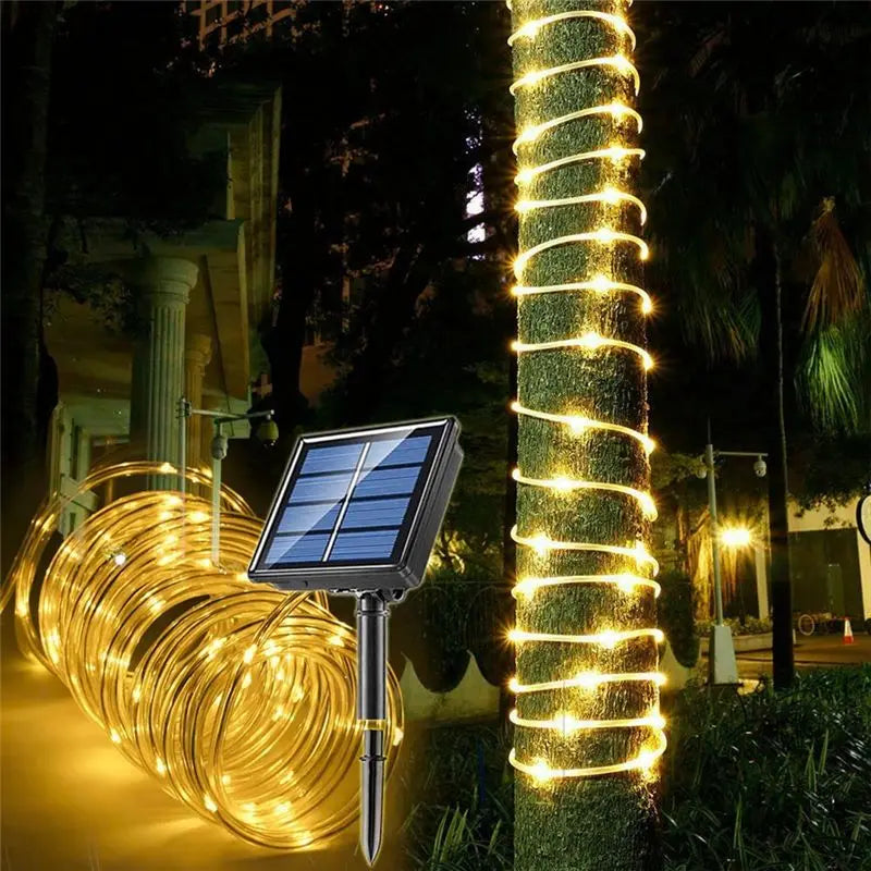 Just- Solar Rope Light Waterproof IP65 300LEDs Outdoor LED Solar Outdoor Lights for Party Garden Yard Home A 32 m