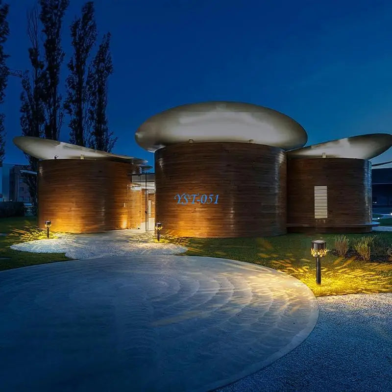 E15A 2 Pcs Solar Pathway Lamp Provide Clear Brightness Waterproof