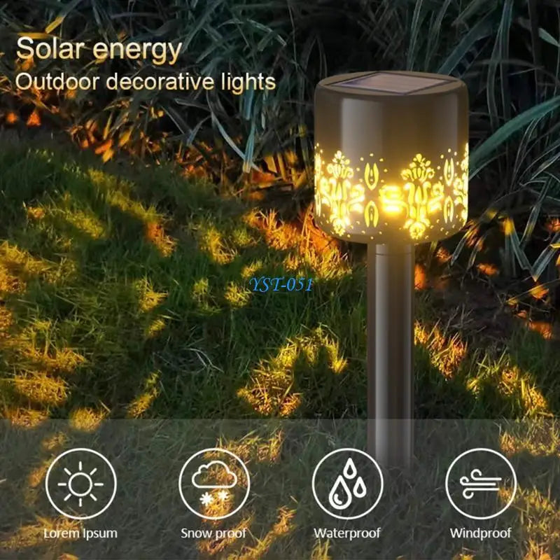 E15A 2 Pcs Solar Pathway Lamp Provide Clear Brightness Waterproof