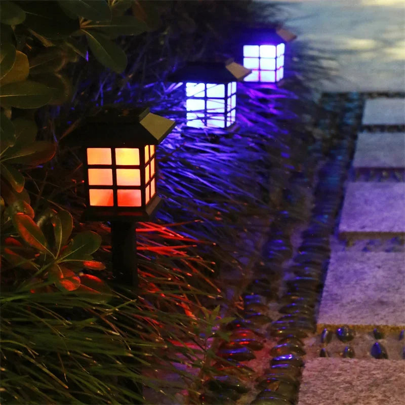 2Pack Solar LED Pathway Lights Outdoor Waterproof Walkway Garden Courtyard Decor Street Lamp for Landscape Yard Patio Driveway