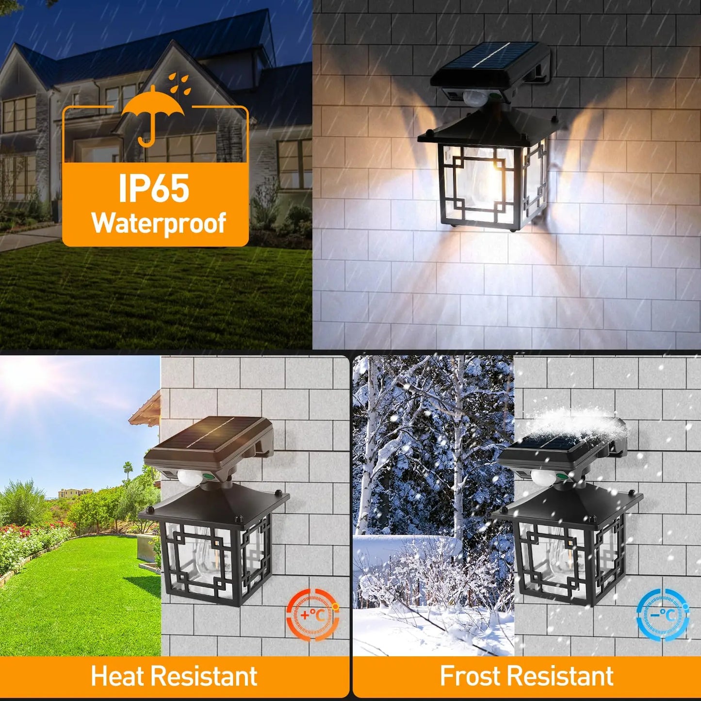 Retro Solar Outdoor Wall Lamp IP65 Waterproof Yard Decorative LED Light with Motion Sensor for Garden Street Patio Home Lighting