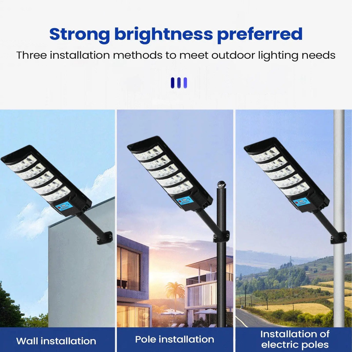 Outdoor Solar Street Lights Waterproof Lamp With Motion Sensor Remote Control Street Lights For Yard Patio Garage Outdoor