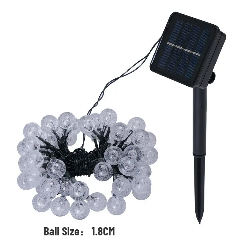 2025 New Solar Crystal Globe LED String Lights LED Solar Outdoor Light IP65 Fairy Light Christmas Garland for Garden Party