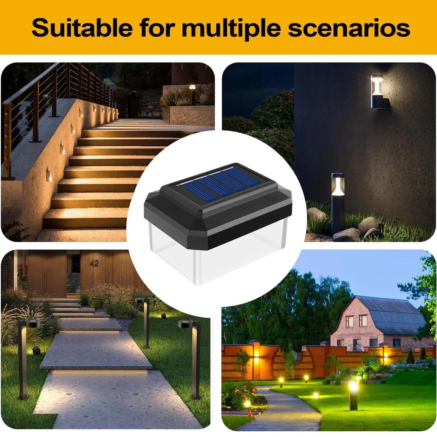 Solar Post Lights Waterproof Decoration Modern Lamp Outdoor Deck Fence Post Solar Lights For Outdoor Garden Patio Porch Yard