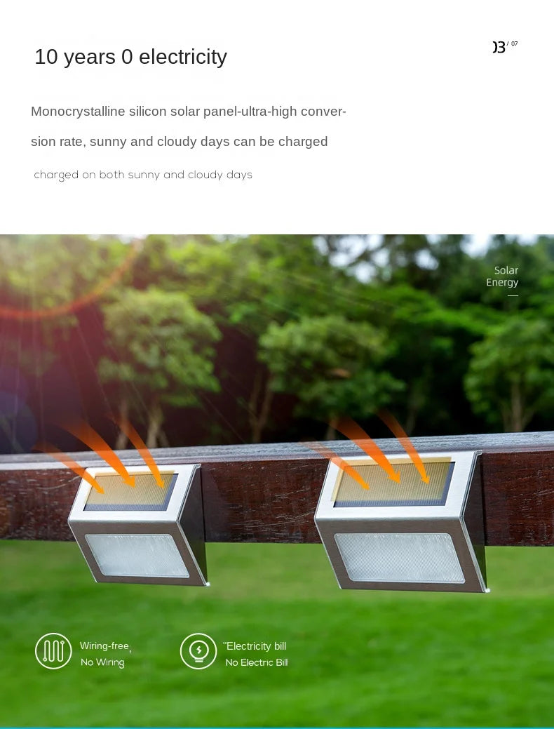 Solar Garden Light Outdoor Home Garden Decoration Staircase Light Courtyard Landscape Wall Light