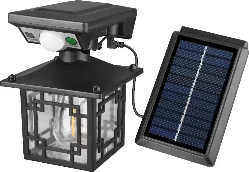 Retro Solar Outdoor Wall Lamp IP65 Waterproof Yard Decorative LED Light with Motion Sensor for Garden Street Patio Home Lighting