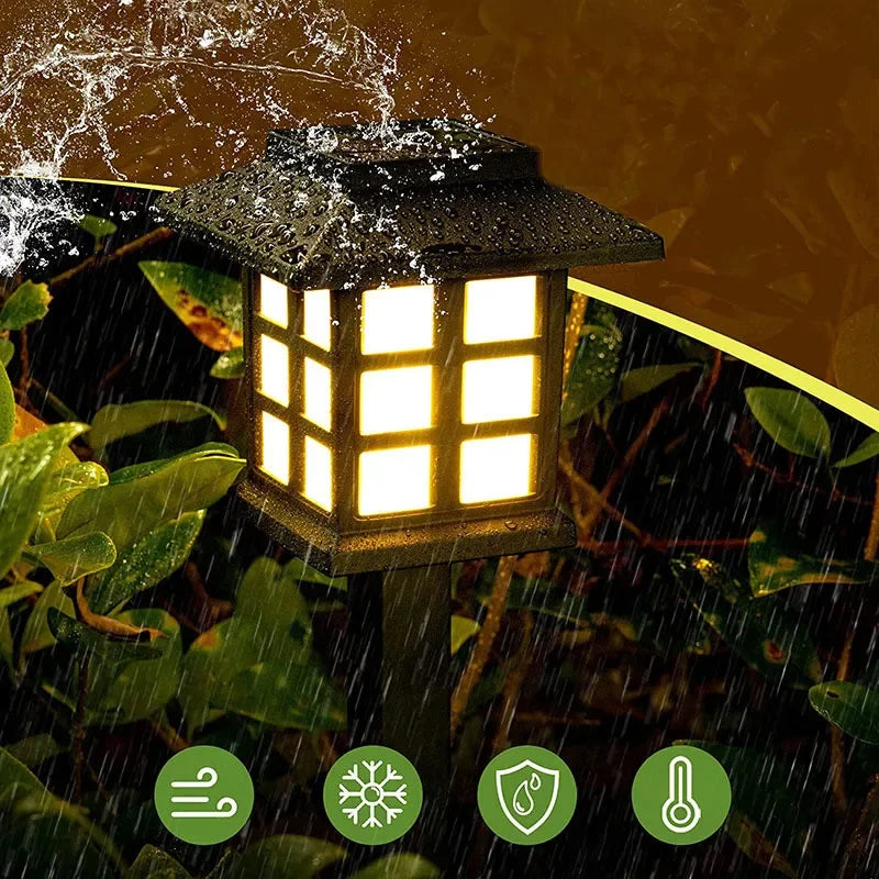 2Pack Solar LED Pathway Lights Outdoor Waterproof Walkway Garden Courtyard Decor Street Lamp for Landscape Yard Patio Driveway