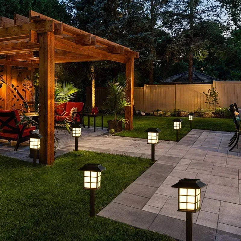 2Pack Solar LED Pathway Lights Outdoor Waterproof Walkway Garden Courtyard Decor Street Lamp for Landscape Yard Patio Driveway