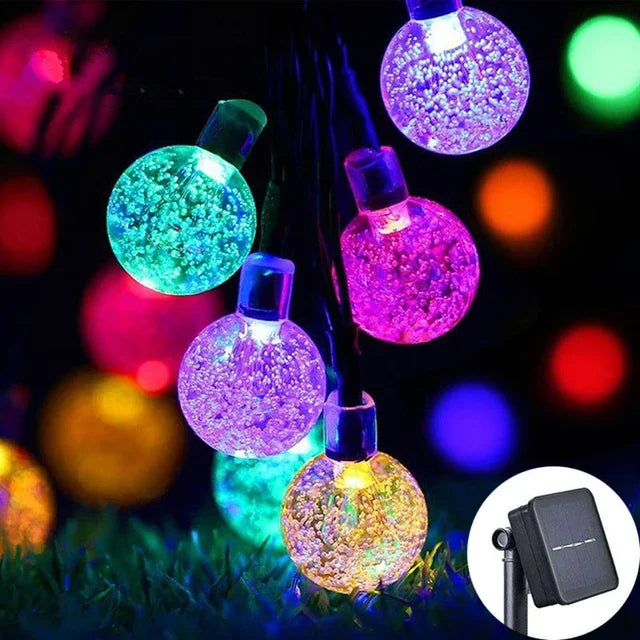 2025 New Solar Crystal Globe LED String Lights LED Solar Outdoor Light IP65 Fairy Light Christmas Garland for Garden Party