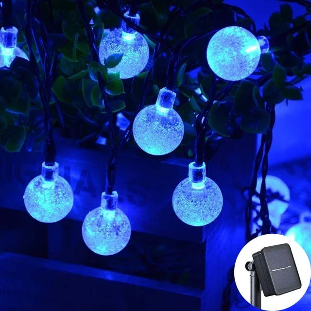 2025 New Solar Crystal Globe LED String Lights LED Solar Outdoor Light IP65 Fairy Light Christmas Garland for Garden Party