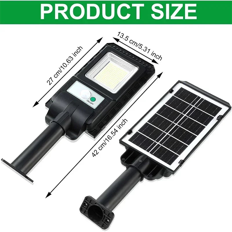 2 pecs Solar Street Light Super Bright Outdoor 156LED Wall Lamp Waterproof Motion Sensor Garage Garden Fence