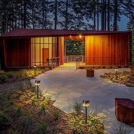 E15A 2 Pcs Solar Pathway Lamp Provide Clear Brightness Waterproof