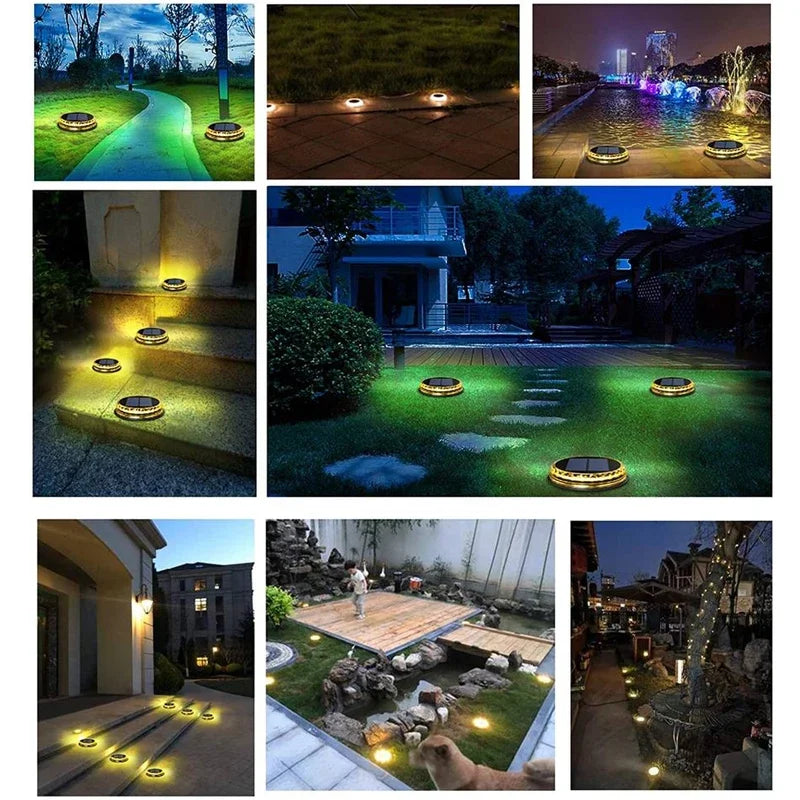 Solar LED Underground Light Outdoor Garden Ground Lights Waterproof Underground Light Landscape Lights For Gardens Lawns Paths
