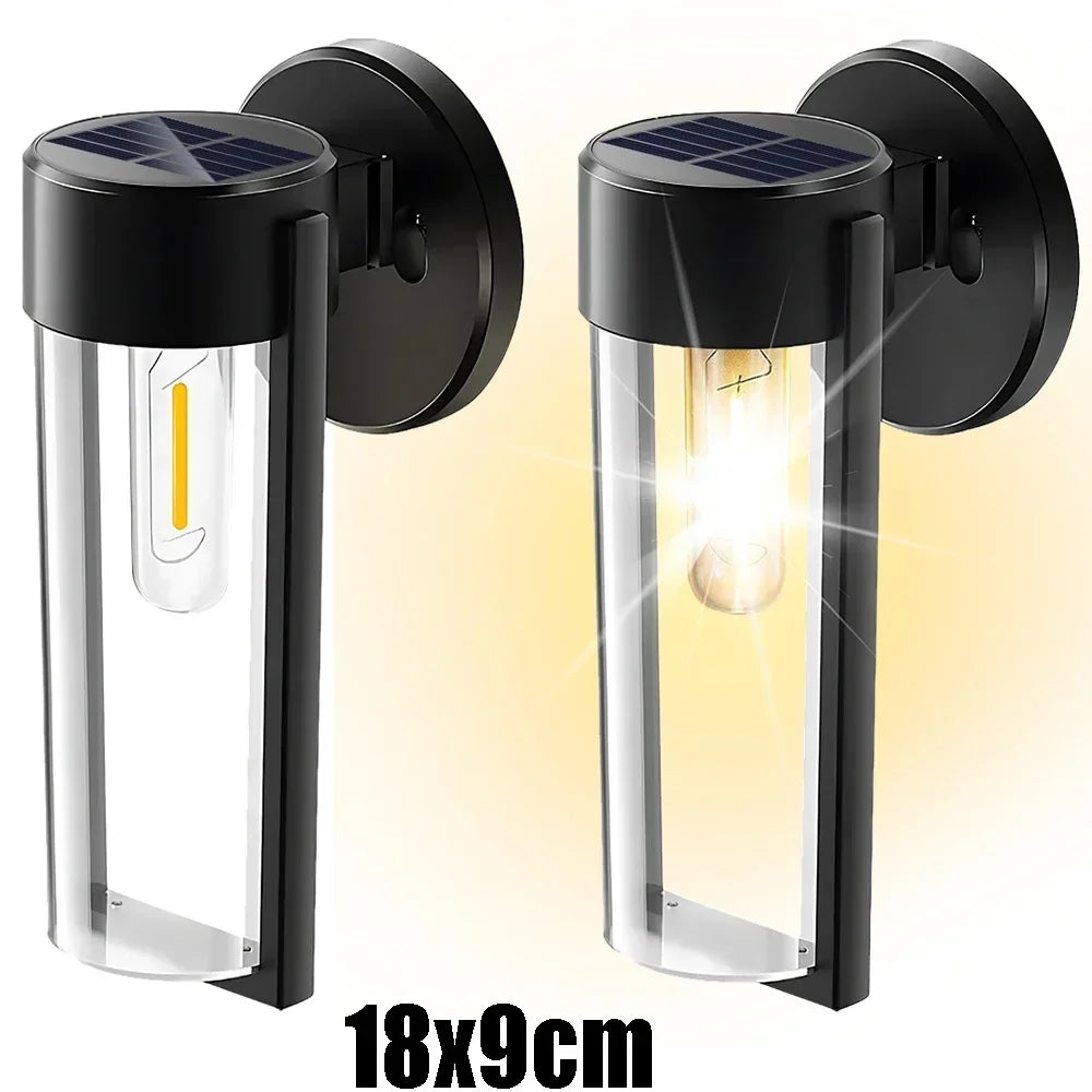 Solar Wall Lights LED Outdoor Waterproof  Hanging Tungsten Lamp Balcony Garden Corridor Porch Light Home Decoration Lighting