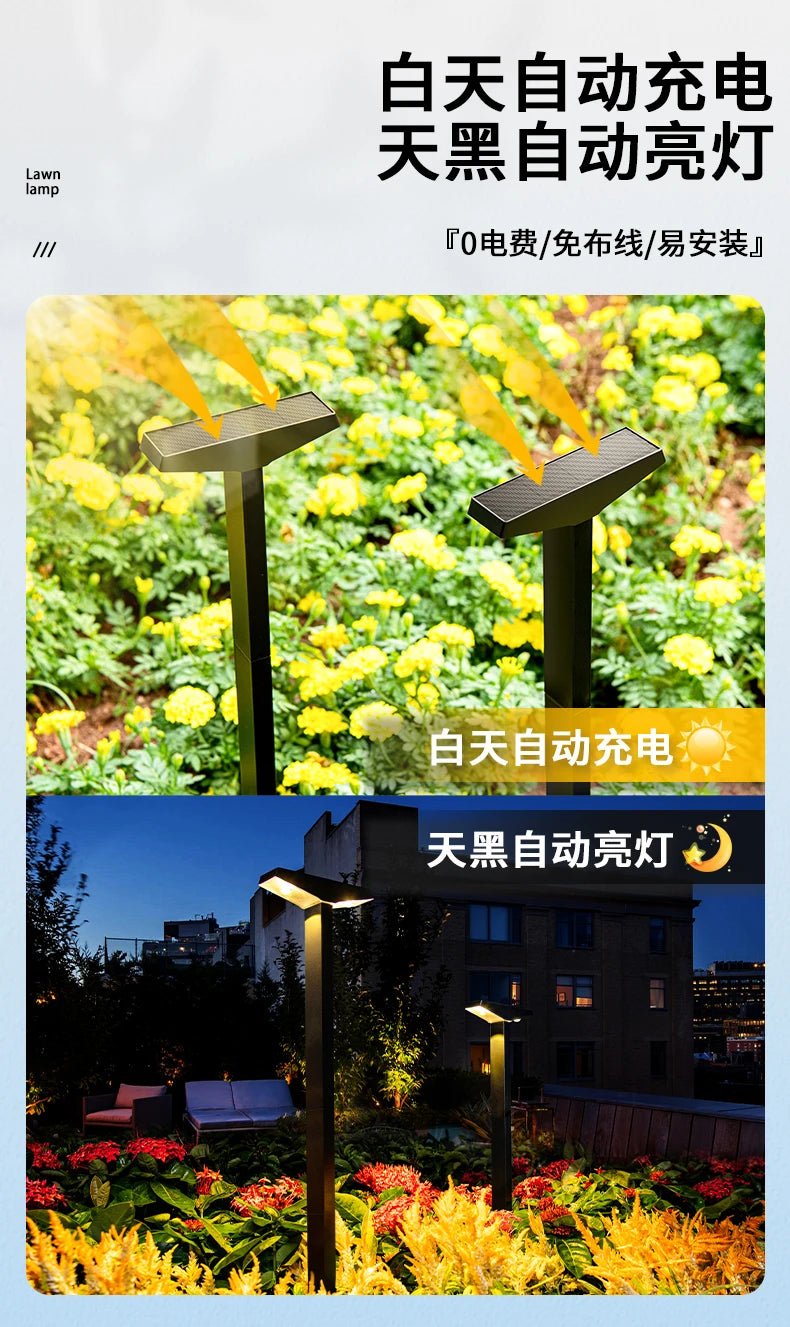 Solar Lawn Light Outdoor Waterproof Ground Lamp for Yard,Path,Garden,Lawn,Camping,Outdoor,Deck Atmosphere Decor Landscape