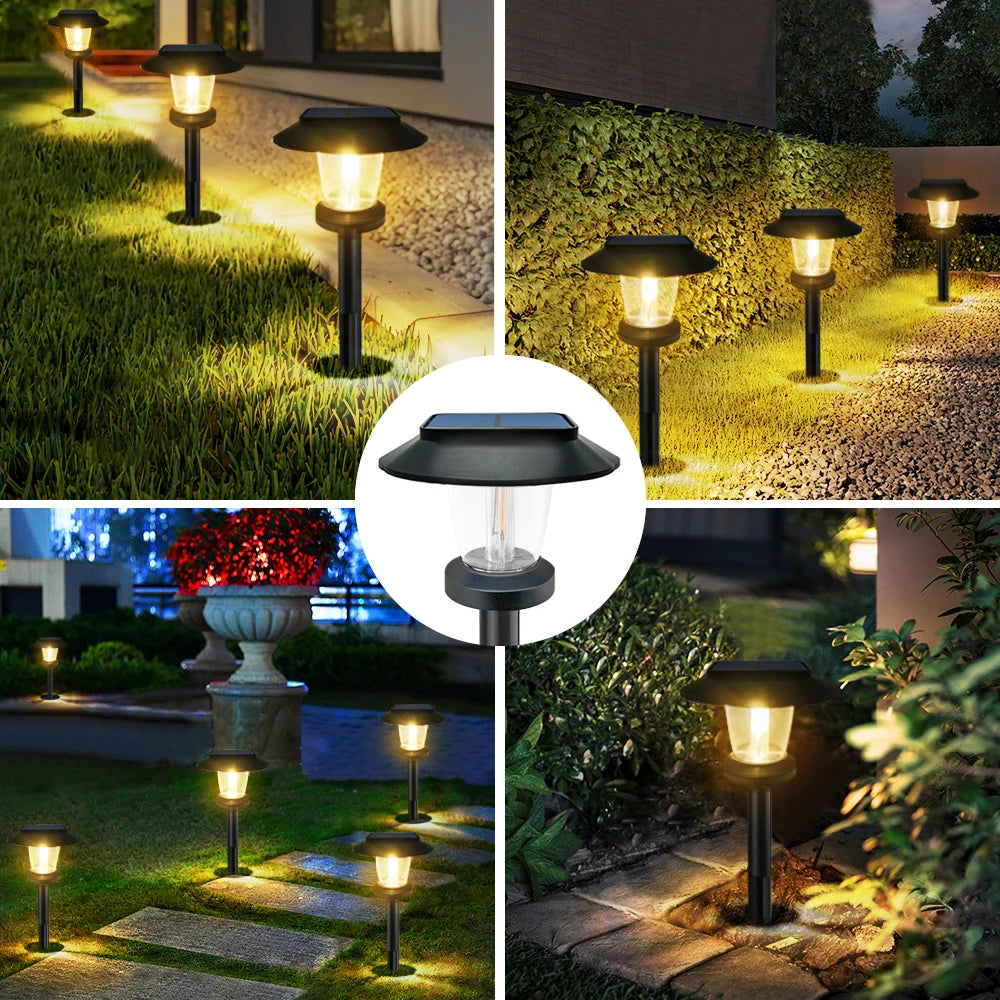 4PCs Solar Pathway Lights Outdoor Waterproof Garden Ornament Landscape