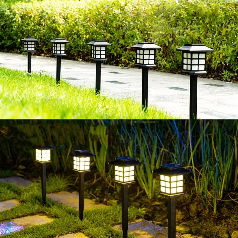 2Pack Solar LED Pathway Lights Outdoor Waterproof Walkway Garden Courtyard Decor Street Lamp for Landscape Yard Patio Driveway
