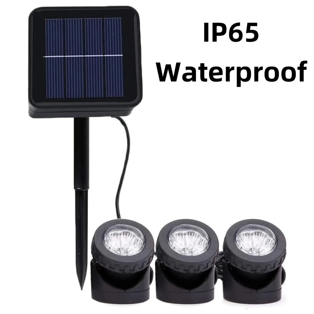 Solar Pond Lights Underwater Pond Lights IP65 Waterproof LED Landscape Spotlights for Garden Patio Fountain Pool Waterfall Decor