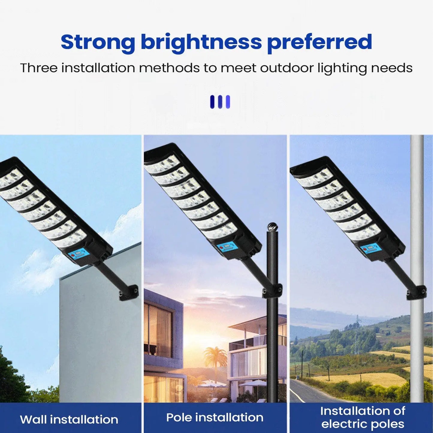 Outdoor Solar Street Lights Waterproof Lamp With Motion Sensor Remote Control Street Lights For Yard Patio Garage Outdoor