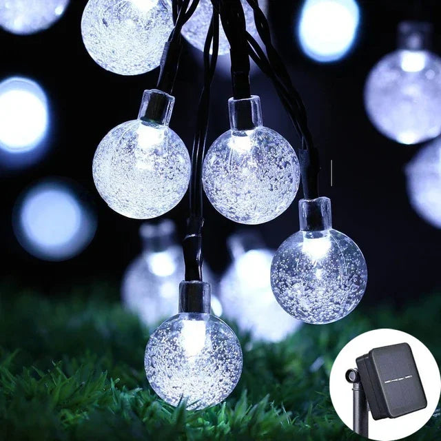 2025 New Solar Crystal Globe LED String Lights LED Solar Outdoor Light IP65 Fairy Light Christmas Garland for Garden Party