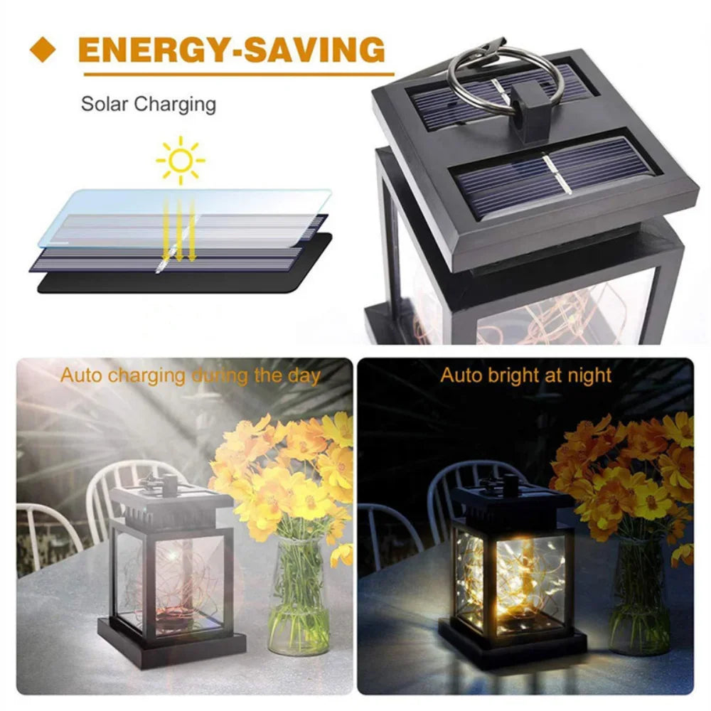 Solar Lights Outdoor LED String Light Waterproof Lantern Hanging Garden Outdoor Decorative Landscape Lights Garden Garage Patio