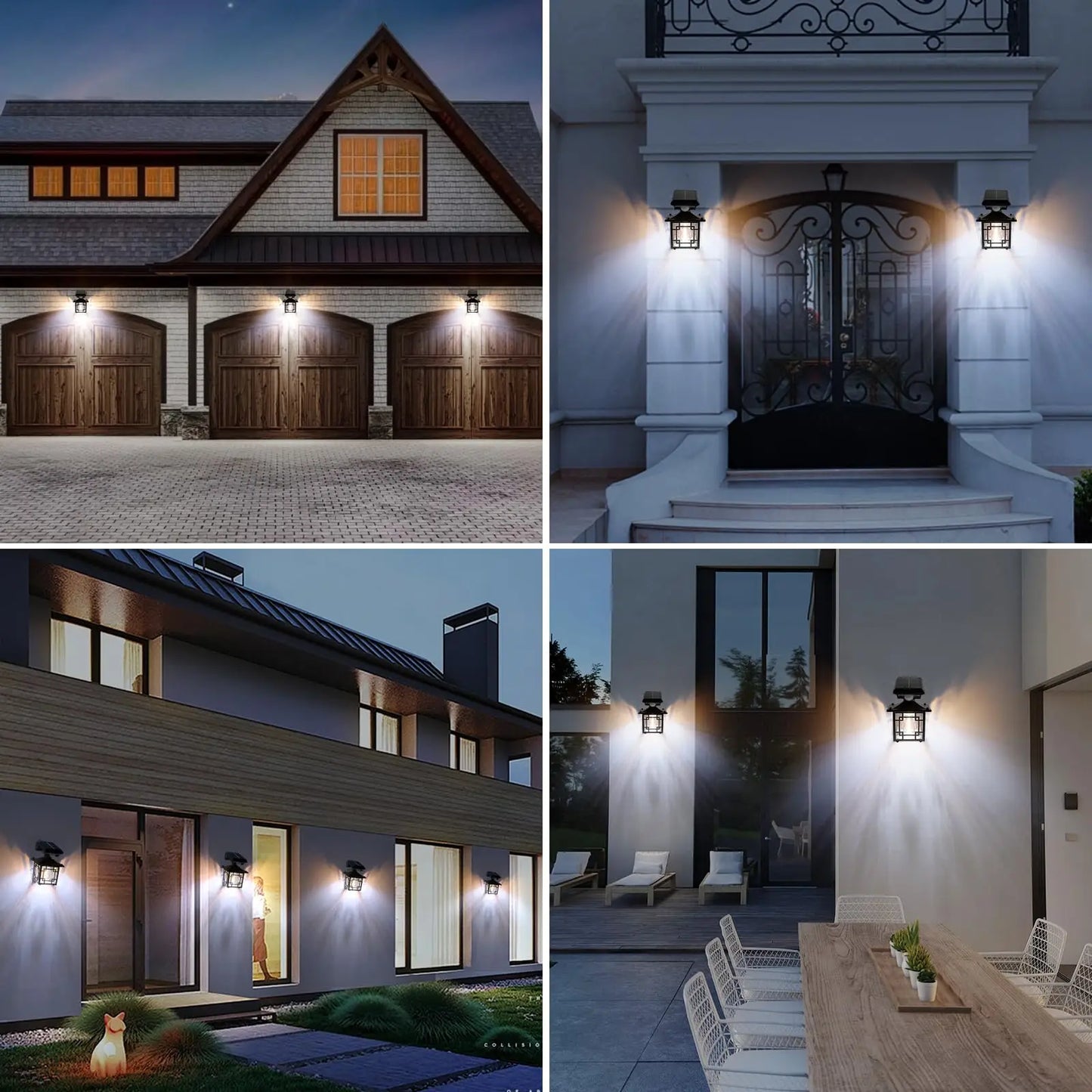 Retro Solar Outdoor Wall Lamp IP65 Waterproof Yard Decorative LED Light with Motion Sensor for Garden Street Patio Home Lighting