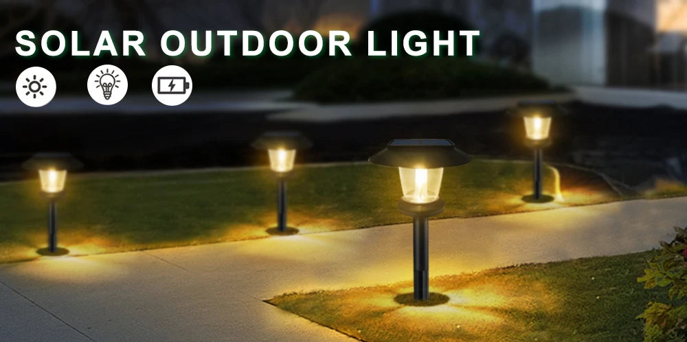 4PCs Solar Pathway Lights Outdoor Waterproof Garden Ornament Landscape